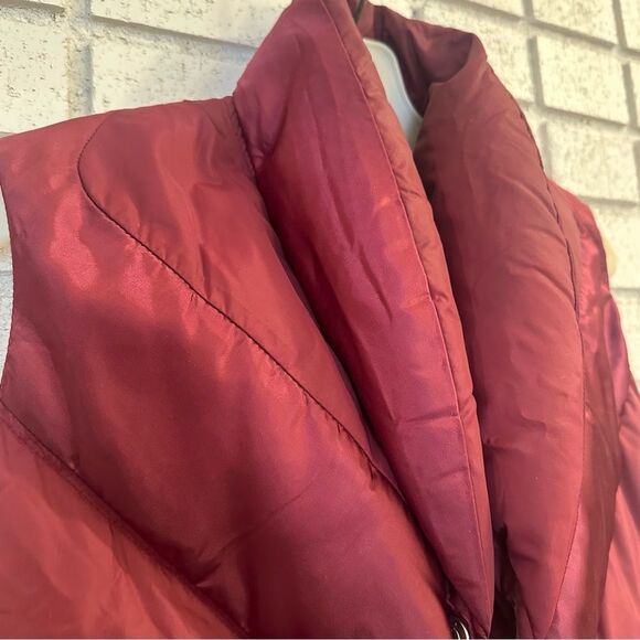 Obermeyer Vintage Red Maroon Puffer Goose Down Vest Size Large - Picture 8 of 14